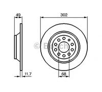 Bosch Brake Disc 104441547 (0 986 479 257) - Rear Solid Coated - Fits Audi A6 C6