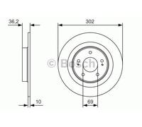 Bosch BD2005 Brake discs - ECE-R90 certified - 1 set of 2 discs
