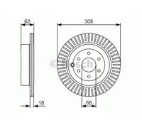 Bosch BD1663 Brake discs - 1 set of 2 discs