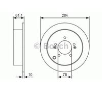Bosch Brake Discs Pair Rear Centering Diameter 76mm Solid Thickness 10.1mm 09864
