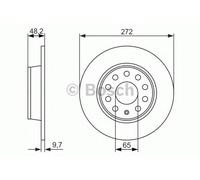 Bosch BD1515 Brake Disc Set - 272 mm Solid Discs - Rear Axle - ECE-R90 Certified - Reliable Braking, Stable Performance, Corrosion Protection - 1 Set of 2 Discs