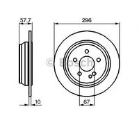 Bosch Brake Discs Pair Rear Diameter 296.2mm 67.1mm Solid 10.1mm 0986479138