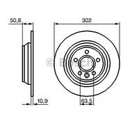 Bosch Brake Disc 0986479254 (BD1132) Solid 302mm Rear