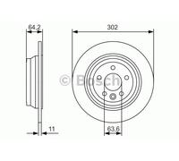 Bosch Brake Discs 0986 479 B19 - Rear 302mm Solid Pair - Fits Land Rover Freelander L359