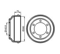 Bosch Brake Drum DB122 - 0986477047 - Single - Precision German Engineering