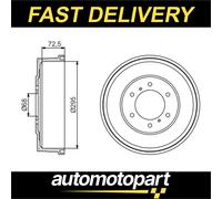 Brake Drum fits NISSAN NAVARA D40 2.5D Rear 2005 on YD25DDTi Bosch 43206EB360