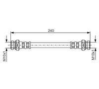 Bosch Brake Hydraulic Hose Line Rear fits Suzuki