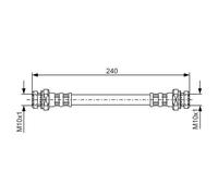 Bosch Brake Hydraulic Hose Line Rear fits Suzuki Wagon R+ 1998-2000 1.0 1.2