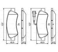 4x BOSCH Brake Pad Set For Disc Rear Fits Fiat Ducato 130 Multijet 2 3 D 4x4