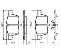 Bosch Brake Pads Set - Jaguar F-PACE X761 2.0D Front 15-20 - J9C20036 (New)