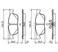 4x BOSCH 0 986 494 831 Brake Pad Set For Disc Front Fits Jaguar XF 2.0 D200 MHEV