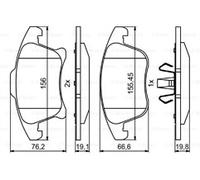 Brake pads 0 986 494 837 BOSCH for FORD MONDEO V Saloon MONDEO V Hatchback S-MAX