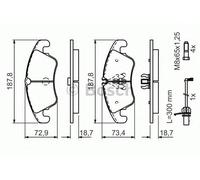 Bosch BP1378 - Brake Pads Car Front Axle - Bosch Quality - Reduced Noise and Dust - ECE-R90 Certified - Copper-Free - 1 Set of 4 Pads