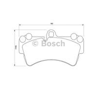 Bosch Brake Pad Set Front Low-Metallic 190.2mm Anti-Squeak Plate 0986424739