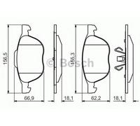 Bosch Brake Pad Set Front Low-Metallic Anti-Squeak Plate Piston Clip 0986495215
