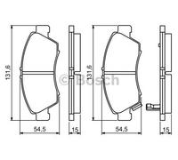 Bosch BP1234 - Brake Pads Car Front Axle - Bosch Quality - Reduced Noise and Dust - ECE-R90 Certified - Copper-Free - 1 Set of 4 Pads
