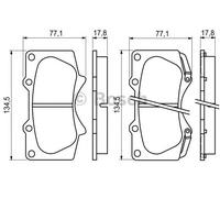 Bosch BP1064 - Brake Pads Car Front Axle - Bosch Quality - Reduced Noise and Dust - ECE-R90 Certified - Copper-Free - 1 Set of 4 Pads