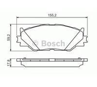 Bosch BP1314 - Brake Pads Car Front Axle - Bosch Quality - Reduced Noise and Dust - ECE-R90 Certified - Copper-Free - 1 Set of 4 Pads
