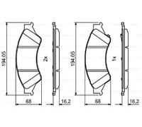 Brake Pads Set fits FORD RANGER TKE 2.5 Front 2011 on Bosch 1723538 Quality New