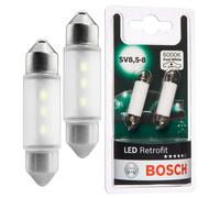 Bosch C5W 12V 1W LED Retrofit Car Licence Plate Bulbs Twin Pack