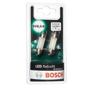 Bosch C5W 12V 1W LED Retrofit Car Licence Plate Bulbs Twin Pack