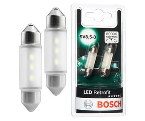 Bosch C5W 12V 1W LED Retrofit Car Licence Plate Bulbs Twin Pack