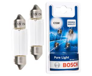 Bosch C5W 12V 5W Pure Light Car Licence Plate Bulbs Twin Pack