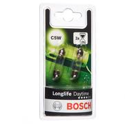 Bosch C5W 12V Longlife Daytime Performance Upgrade Car Licence Plate & Interior Light Bulbs Twin Pack