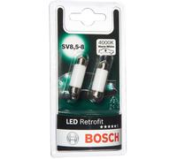 Bosch C5W 12V 1W LED Retrofit Car Licence Plate Bulbs Twin Pack