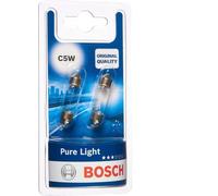 Bosch C5W (239) Pure Light Car Light Bulbs - 12 V 5 W SV8,5-8 35 mm - 2 Bulbs