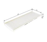 Bosch M2042 Standard Cabin Filter, Replacement Filter - Filters Pollen and Dust for Cleaner Air Inside the Vehicle