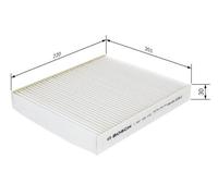 Bosch M2075 Standard Cabin Filter, Replacement Filter - Filters Pollen and Dust for Cleaner Air Inside the Vehicle