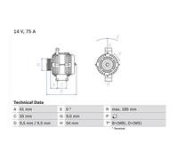 Bosch Alternator 0986048781 – Fits Alfa Romeo MiTo, Fiat Doblo/Linea, Opel/Vauxhall