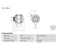Alternator 0 986 083 810 BOSCH for OPEL ASTRA J Sports Tourer ASTRA J ADAM