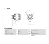 Bosch Car Alternator 12V fits Citroën Ax 1994-1997