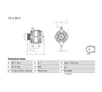 Bosch Car Alternator 12V fits Citroën C1 II 2014-2021 1.0