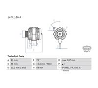 Bosch Car Alternator 12V fits Ford Focus II 2004-2012 1.6 2.0