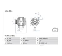 Alternator 0986081360 Bosch 504225814 2855975 38522314F 8520046A Quality