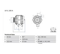 Bosch Car Alternator 12V fits Land Rover Discovery III 2004-2009 2.7