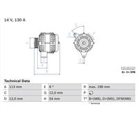 Bosch Car Alternator 12V fits Saab