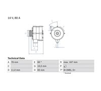 Bosch Alternator - Saab 9000 2.0 B204I (1993-1994) - 0 986 034 120 / 8545741