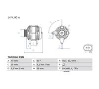 BOSCH 0986047250 Alternator Fits Seat Leon Toledo Skoda Fabia Octavia VW Bora LT