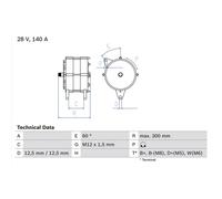 Bosch Car Alternator 12V fits Volvo 9900 2007 on