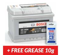 Bosch car battery S5004 12V 61Ah 600A/EN 075 + Battery Clamp Grease 10g