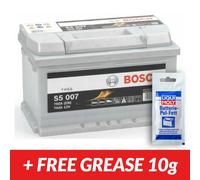 Bosch car battery S5007 12V 74AH 750CCA 100 + Battery Clamp grease 10g