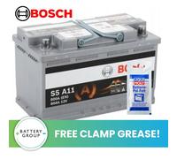 Bosch car battery S5A11 start-stop 12V 80Ah 800A Type 115 + Clamp Grease 10g