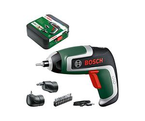 Bosch Compact Cordless Screwdriver IXO (7th Generation, 3.6 V / 2.0 Ah, 5.5 Nm, Set with Angle Adapter for screwing and Near-Edge screwing Adapter, Micro-USB Cable, Suitcase)