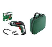 Bosch Compact Cordless Screwdriver IXO Flexi Set (7th Generation; 3.6V; 2.0Ah; with Flexible Extention and Micro USB Cable; Bends Up to 180°; 10x Bits) + Bosch Storage Case for Tools