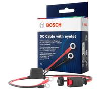 Bosch Verbindungskabel für Batterieladegeräte - Batteriekabel mit Ringösen und 10 A-Sicherung - Ersatzteil in Originalqualität - M6-Ösen, 52 cm Kabel - 0189999270