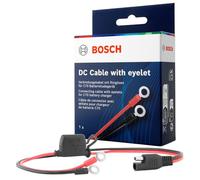 Bosch Connection Cable for Battery Chargers - Battery Cable with Ring Lugs and 40 A Fuse - Original Quality Spare Part - M6 Eyelets, 52 Cm Cable - 0189999271